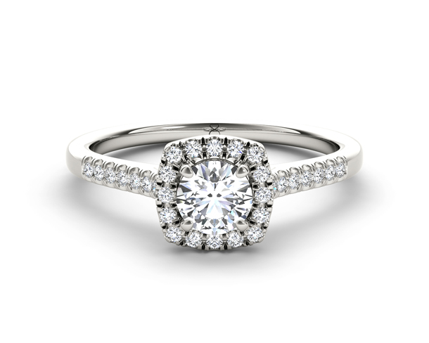 Cushion-Cut Diamond Framed Engagement Ring